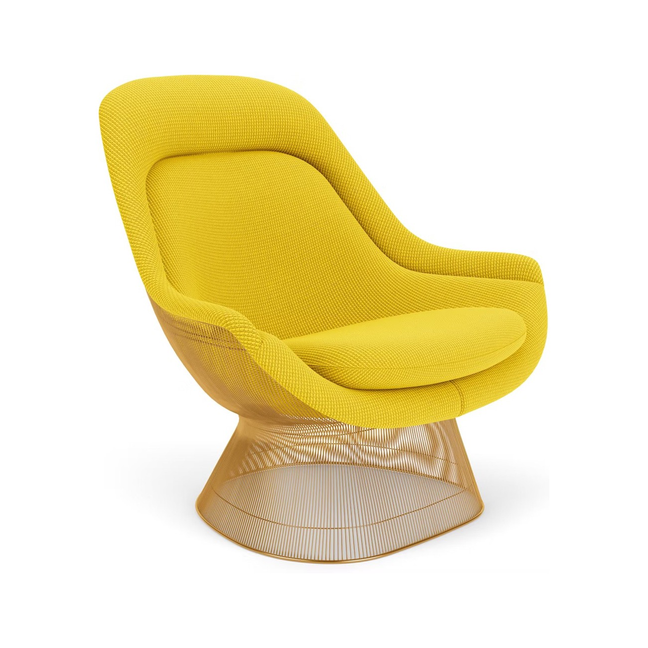 KNOLL PLATNER EASY CHAIR GOLD