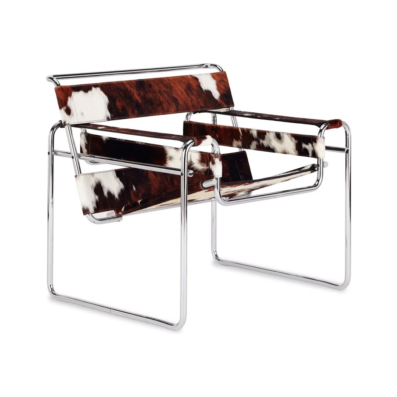 KNOLL WASSILY HAIRED HIDE FAUTEUIL