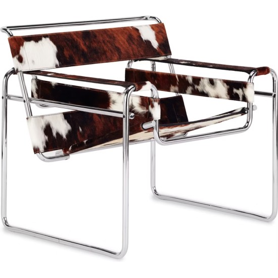 KNOLL WASSILY HAIRED HIDE FAUTEUIL