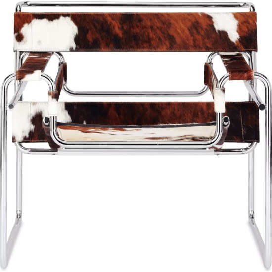 KNOLL WASSILY HAIRED HIDE FAUTEUIL