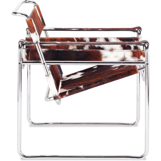 KNOLL WASSILY HAIRED HIDE FAUTEUIL