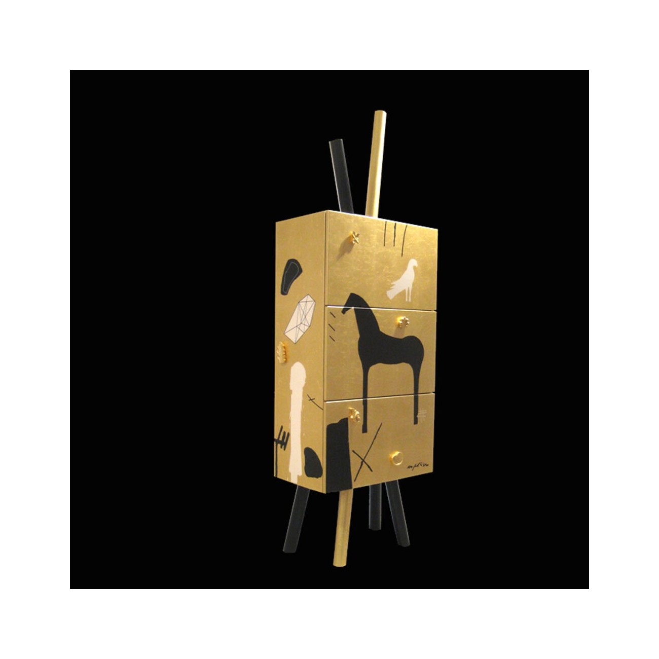 CLETO MUNARI GOLD CABINET CRÉDENCE