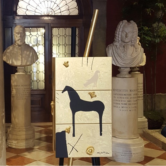 CLETO MUNARI GOLD CABINET CRÉDENCE