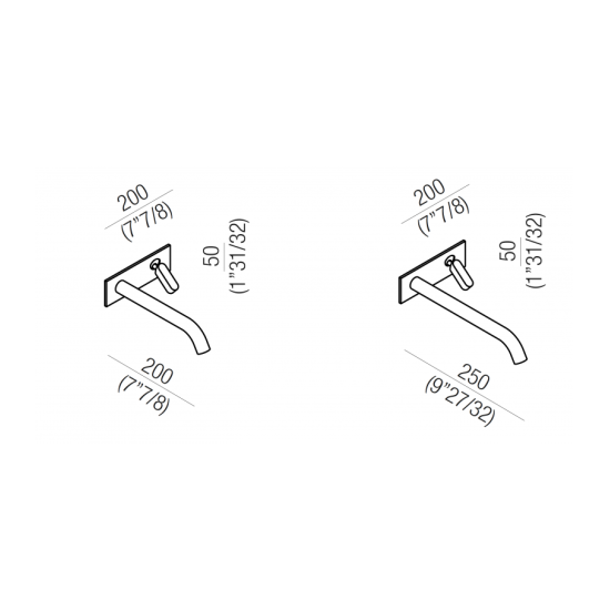 AGAPE SQUARE RUBINETTO MISCERATORE A PARETE