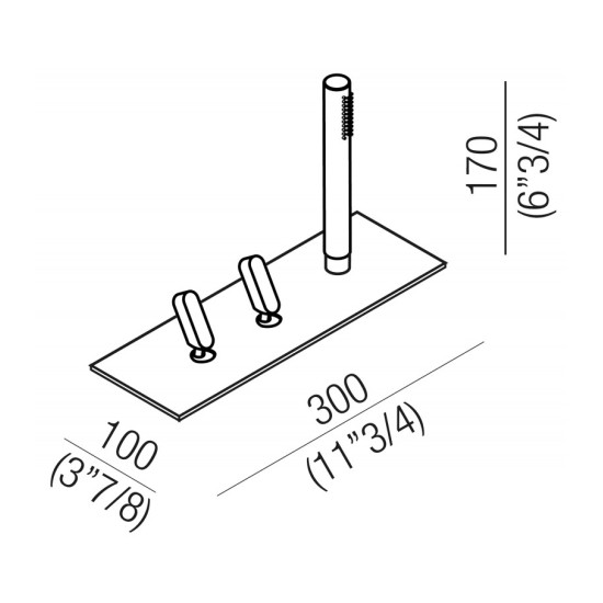 AGAPE SQUARE ROBINET BORD BAIGNOIRE
