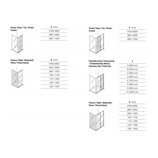 AGAPE PLAN‑A SHOWER ENCLOSURE IN NISCHE