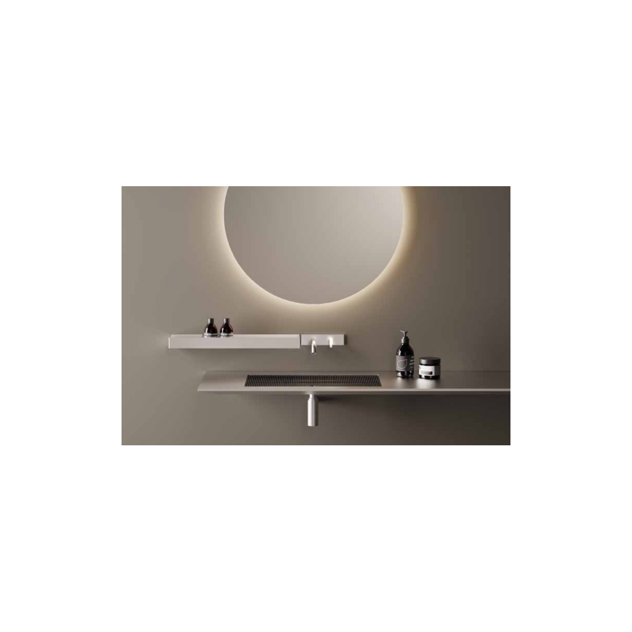 AGAPE ELL INOX WALL‑MOUNTED WASHBASIN