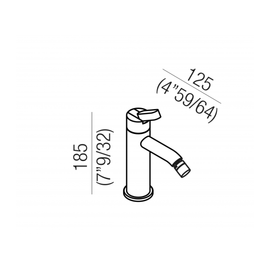 AGAPE SQUARE RUBINETTO MONOFORO PER BIDET