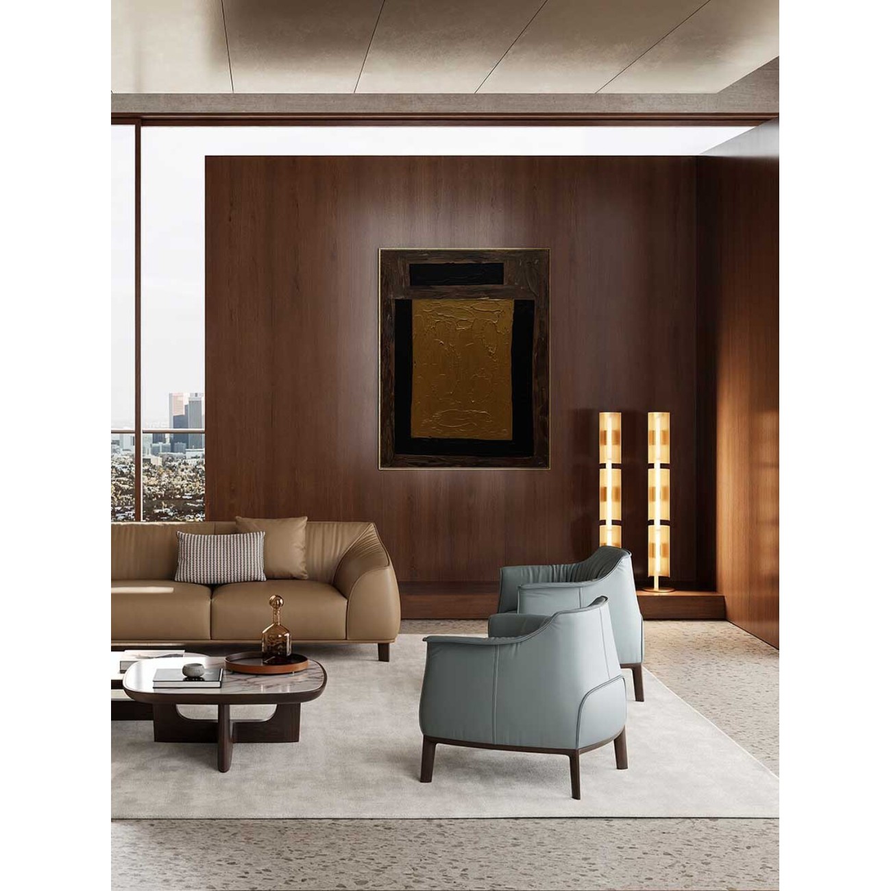 POLTRONA FRAU GIO PONTI ORO LAMPADAIRE