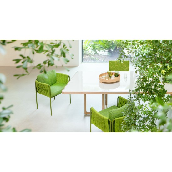 PAOLA LENTI - PORTOFINO OUTDOOR DINING TABLE WOOD AND STONE