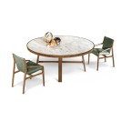 ALIVAR - COMPASS ROUND WOOD AND MARBLE TABLE