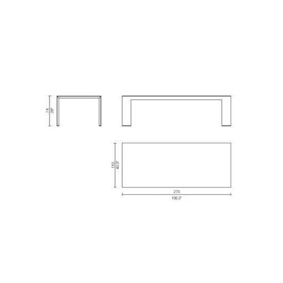 CASSINA EL DOM TAVOLO FISSO CM 270