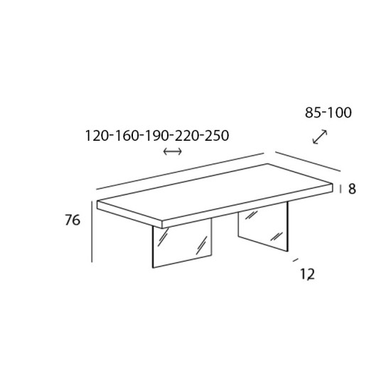LAGO AIR TAVOLO TOP LACCATO