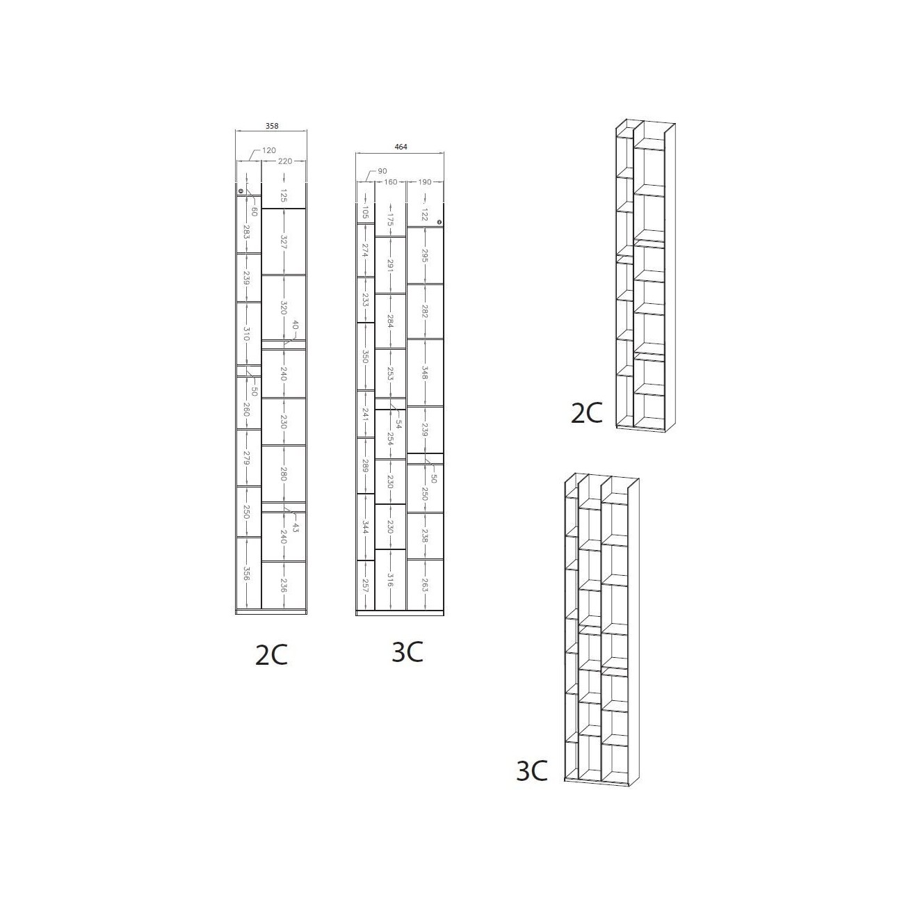 MDF LIBRERIA RANDOM 2C