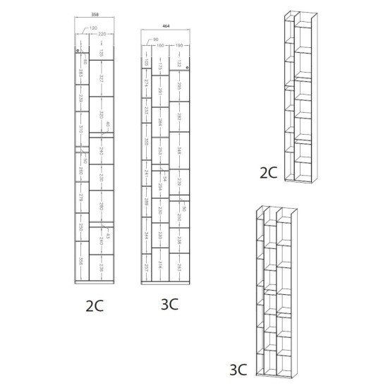 MDF LIBRERIA RANDOM 2C