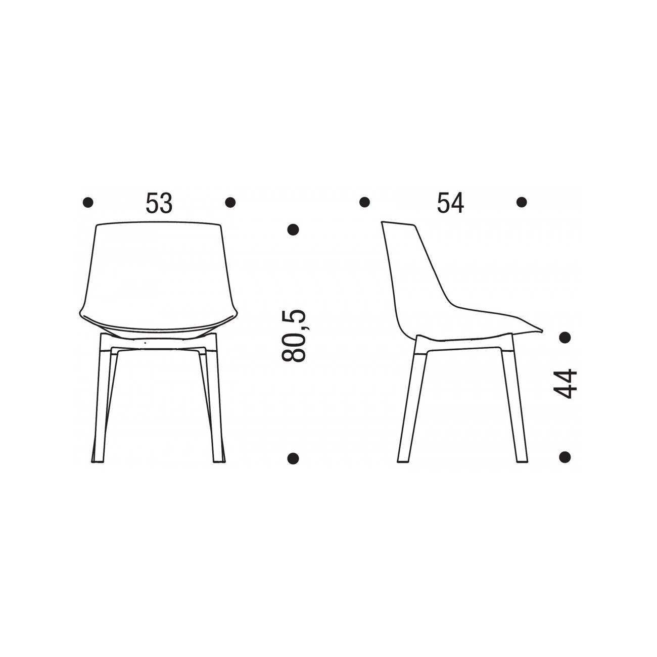 MDF SEDIA FLOW CHAIR  4 GAMBE CROSS