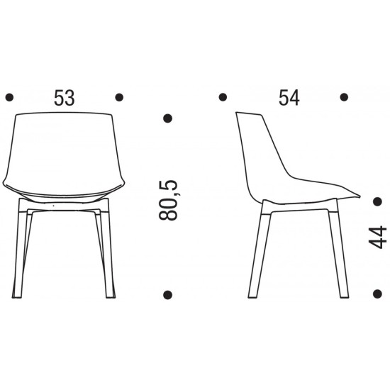 MDF SEDIA FLOW CHAIR  4 GAMBE CROSS