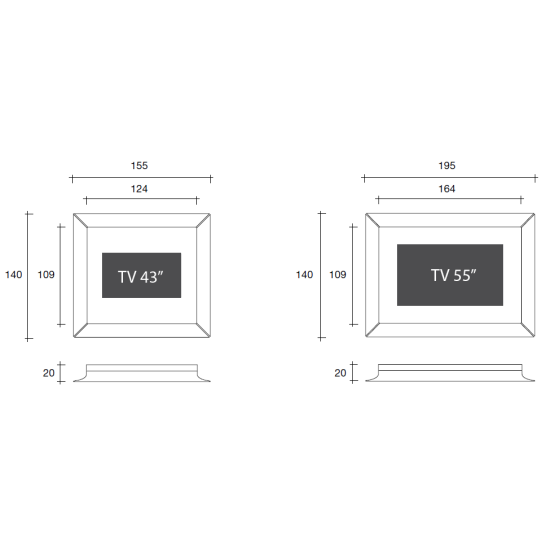 FIAM SPECCHIO CON TV  CAADRE