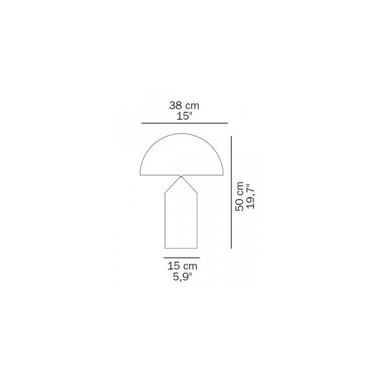 OLUCE ATOLLO LAMPADA MEDIA DA TAVOLO IN METALLO