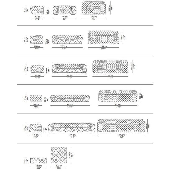 BAXTER DIVANO CHESTER MOON 295 CM