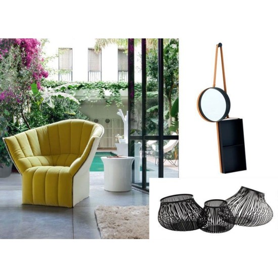 LIGNE ROSET MOEL POLTRONA CON SCHIENALE BASSO