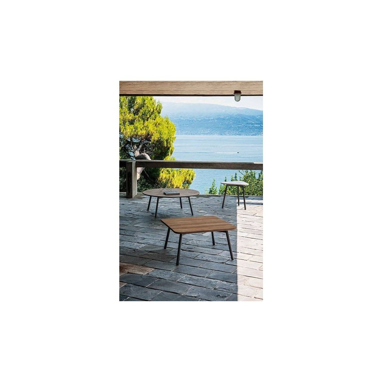 RODA TAVOLINO ROTONDO PIPER SMOKE/TEAK