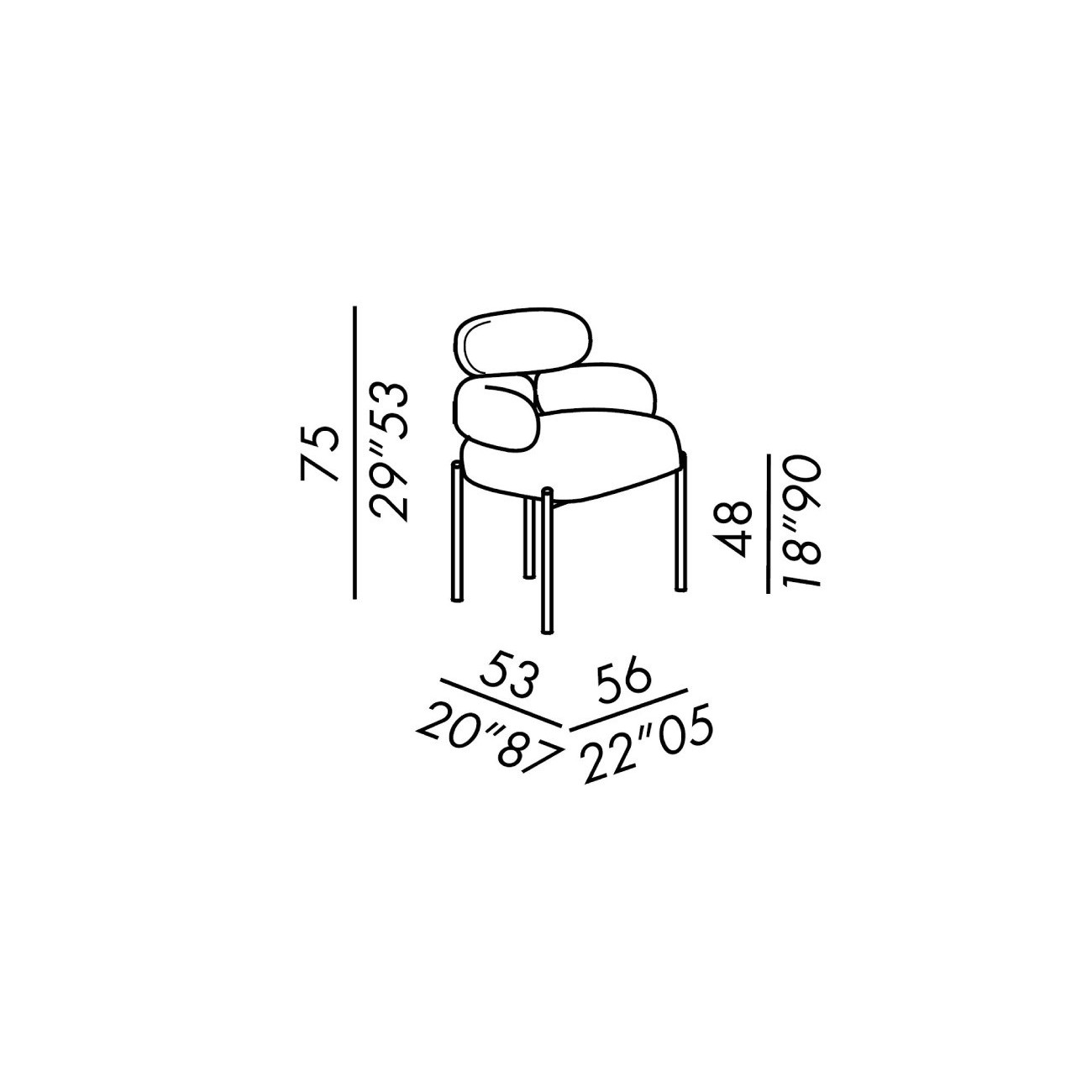 MERIDIANI SYLVIE SEDIA