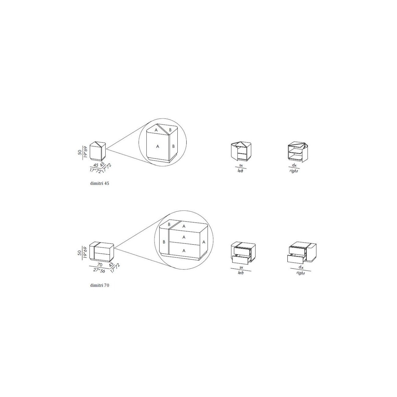 MERIDIANI DIMITRI COMODINO