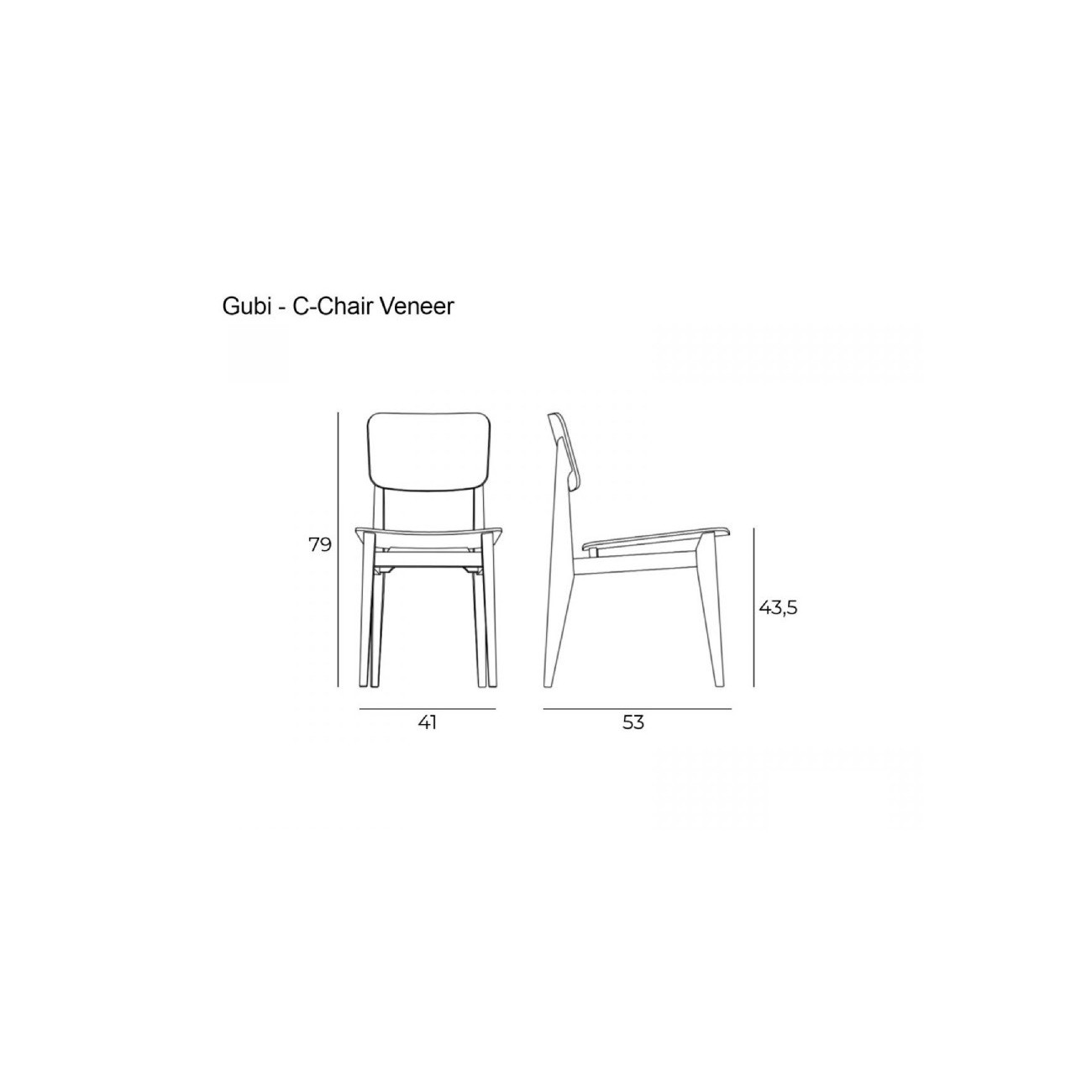 GUBI C-CHAIR VENEER SEDIA