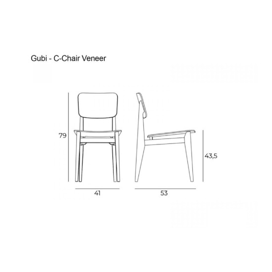 GUBI C-CHAIR VENEER SEDIA