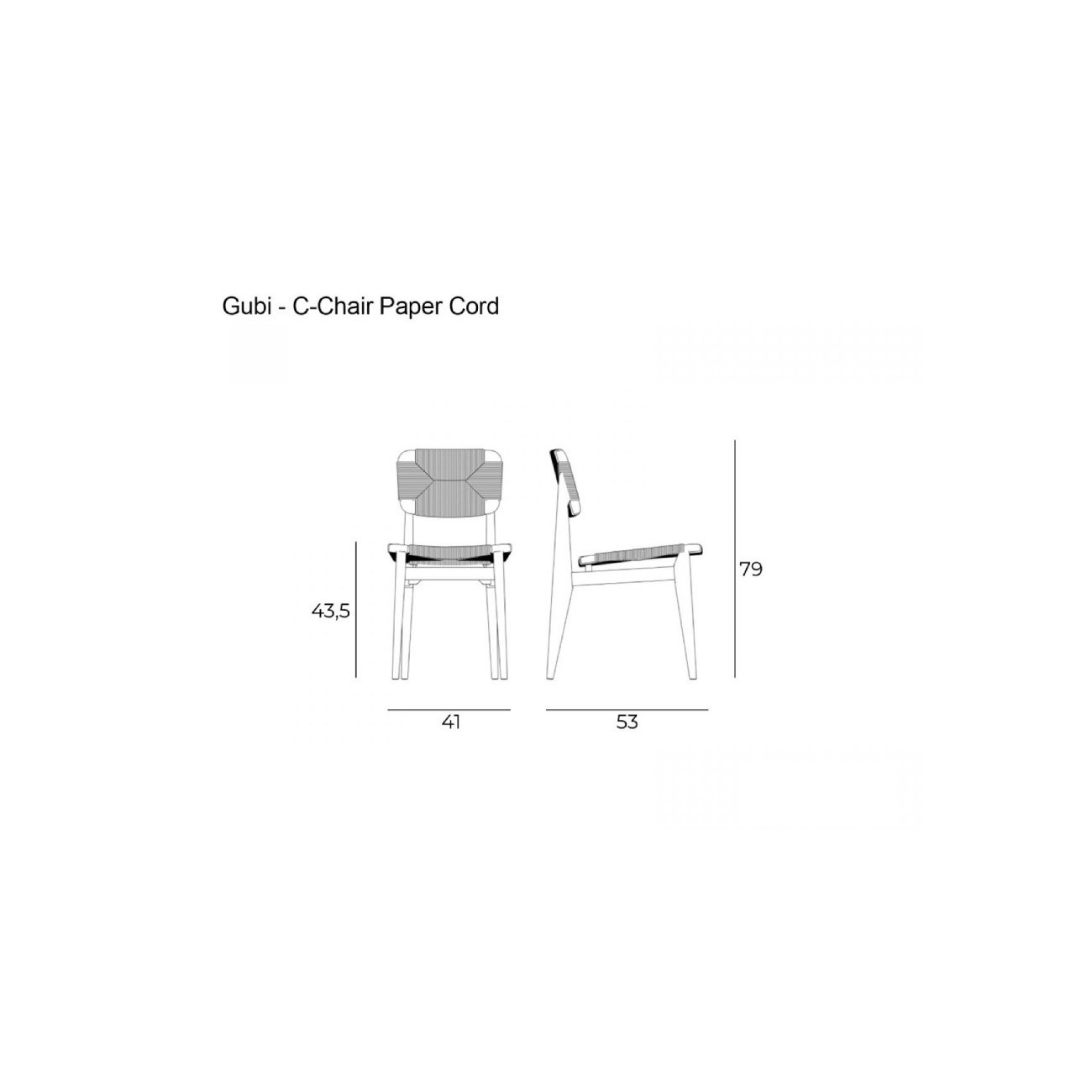 GUBI C-CHAIR PAPER CORD SEDIA