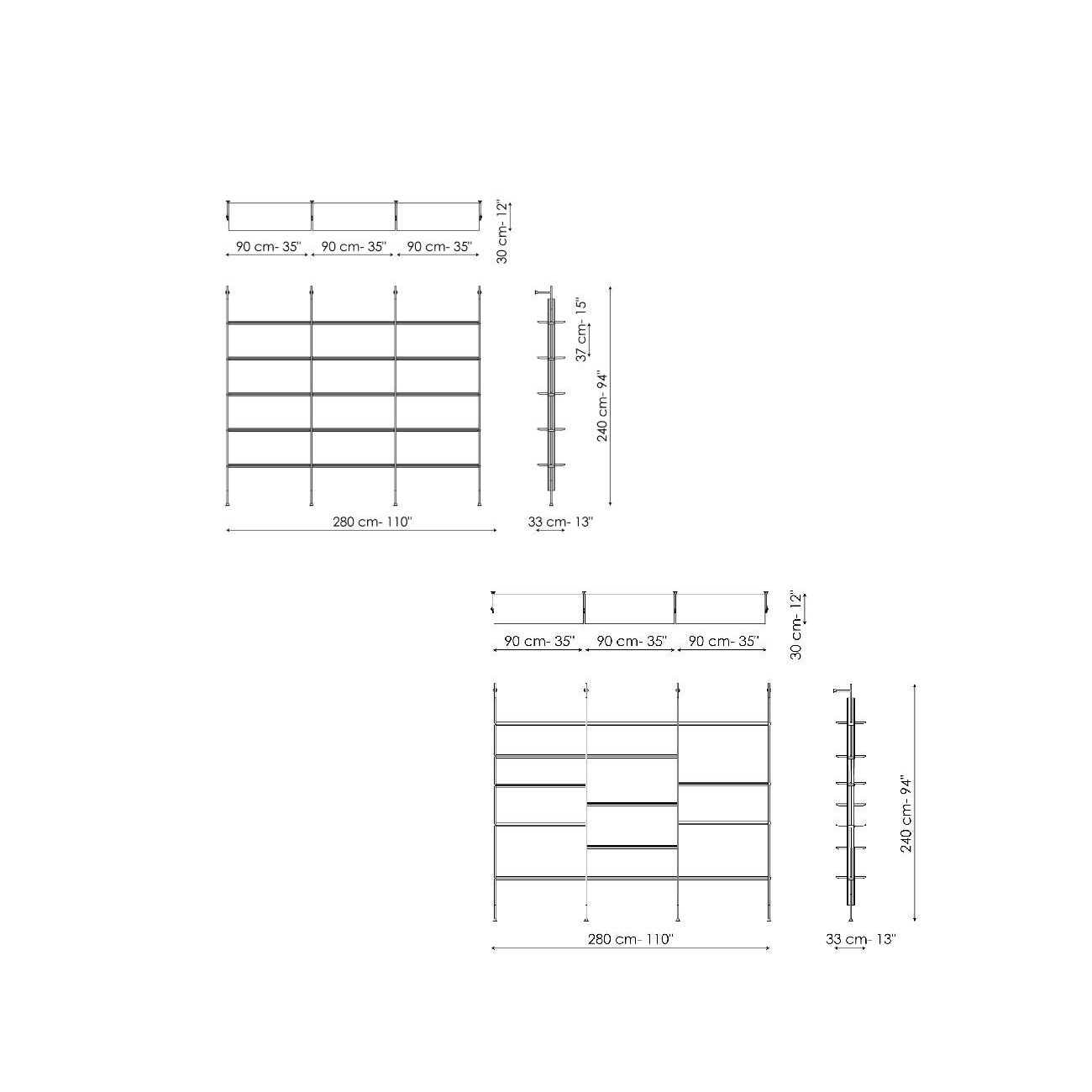BONALDO ROLL LIBRERIA A PARETE