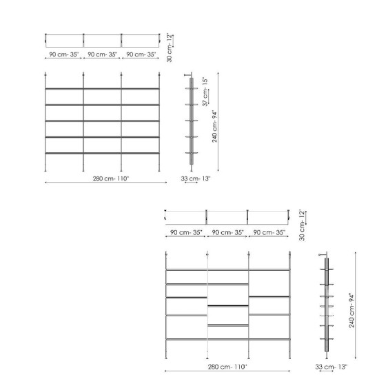 BONALDO ROLL LIBRERIA A PARETE