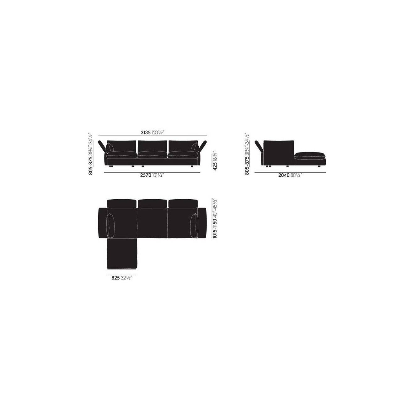 VITRA MARIPOSA DIVANO 3 POSTI