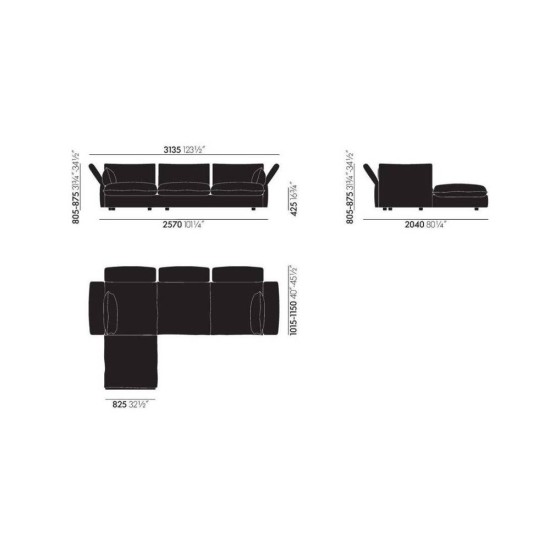 VITRA MARIPOSA DIVANO 3 POSTI