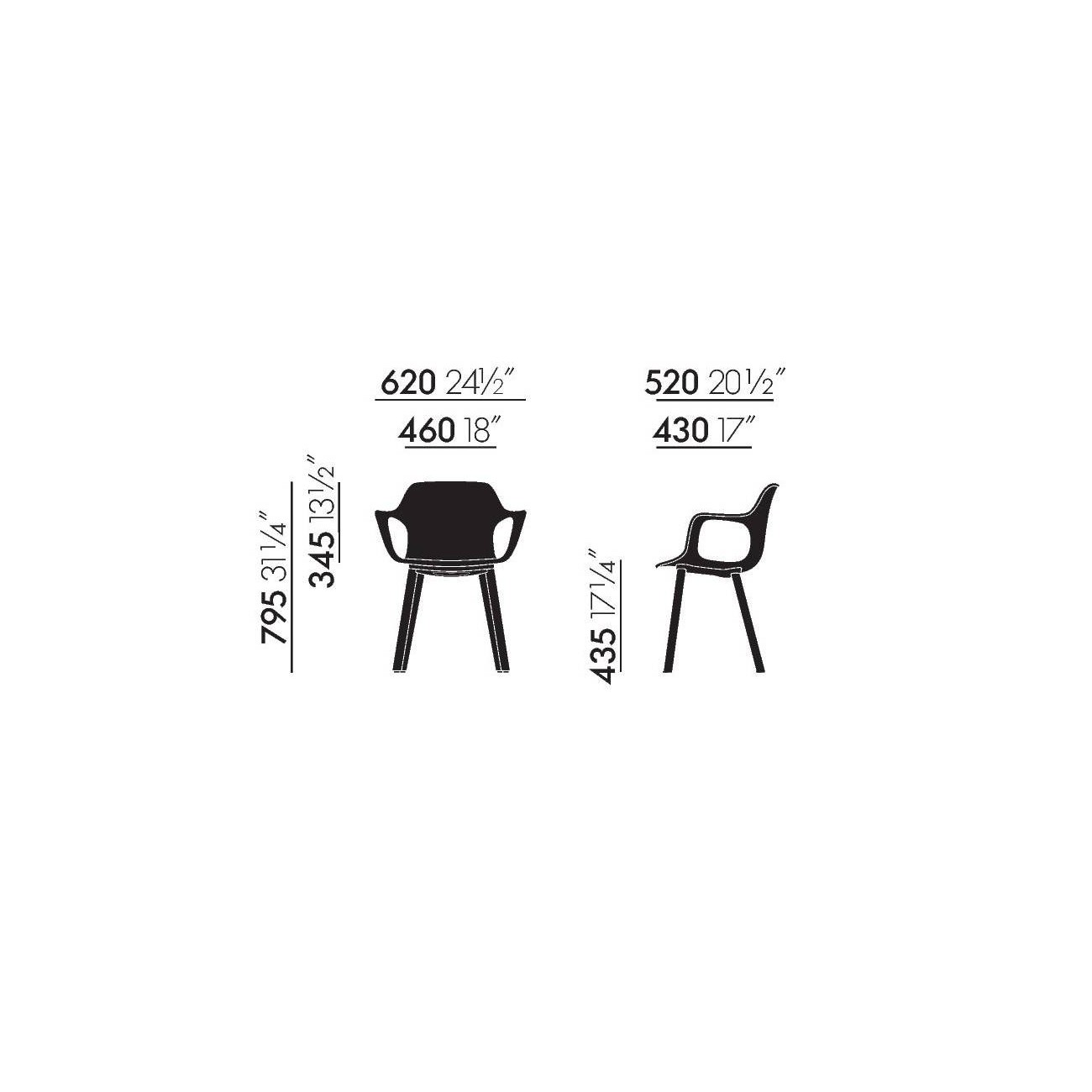 VITRA HAL ARMCHAIR WOOD SEDIA