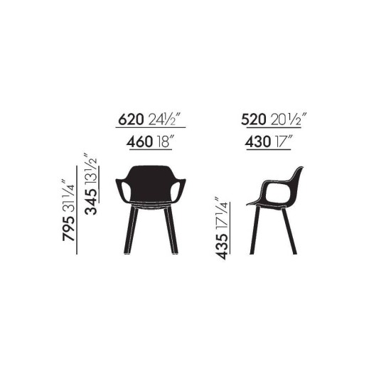 VITRA HAL ARMCHAIR WOOD SEDIA