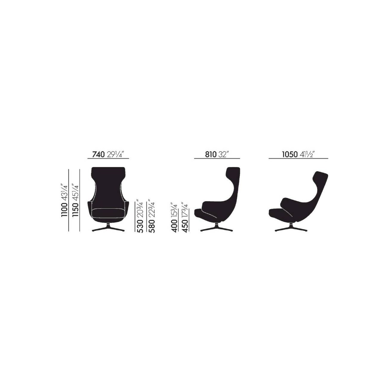 VITRA REPOS & OTTOMAN POLTRONA