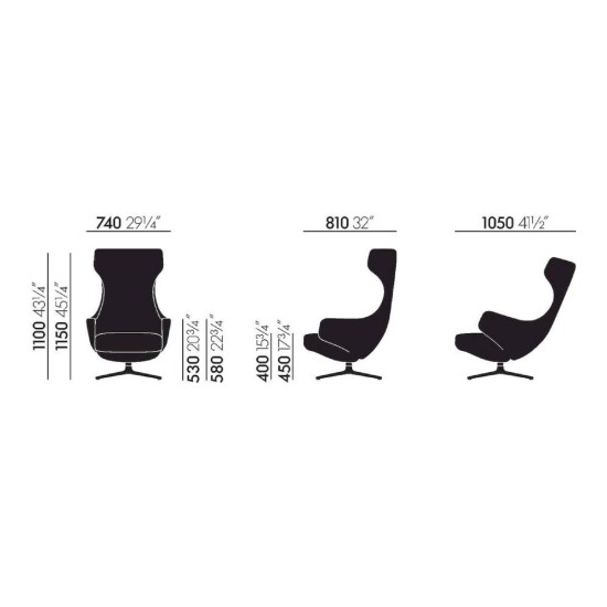 VITRA REPOS & OTTOMAN POLTRONA