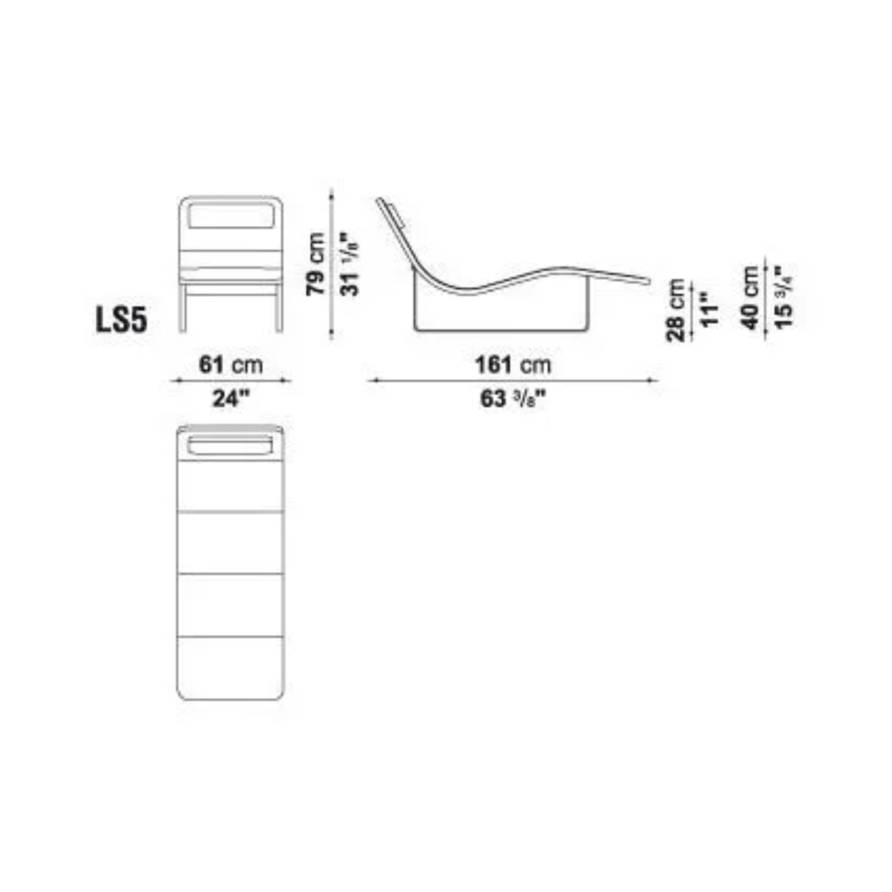 B&B LANDSCAPE CHAISE LONGUE