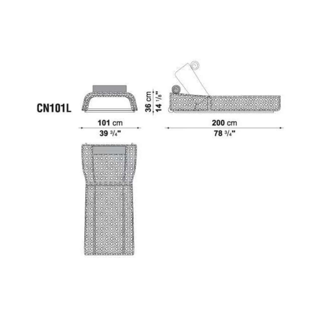 B&B CANASTA CHAISE LONGUE