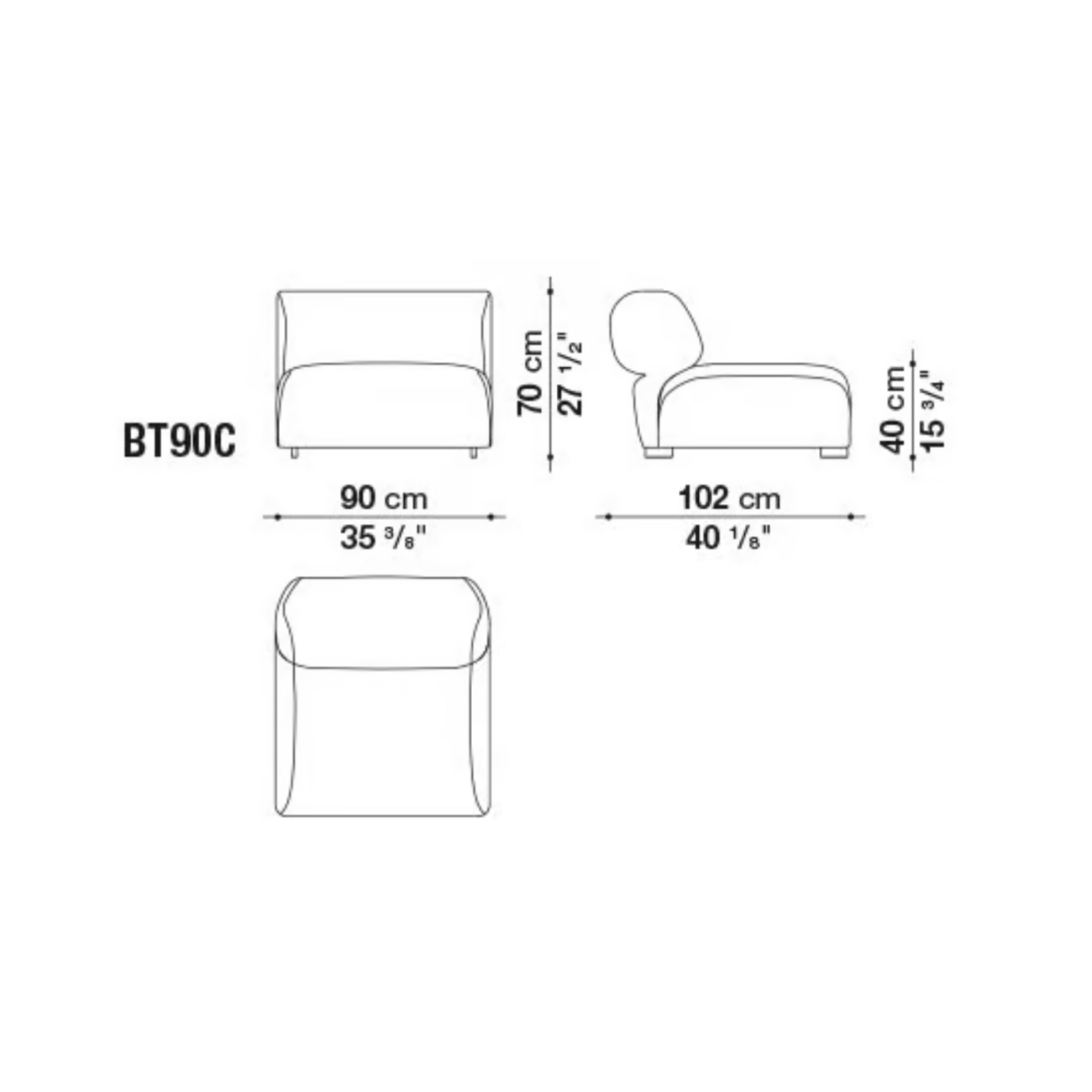 B&B BUTTERFLY SOFA CM. 224