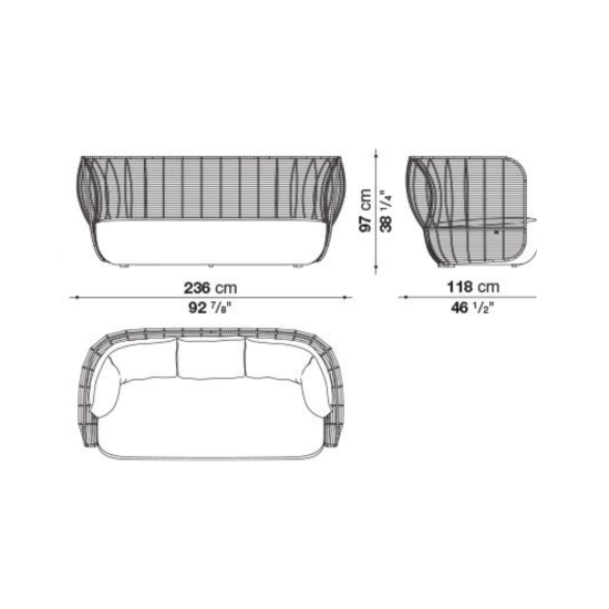 B&B BAY CANAPÉ CM. 236