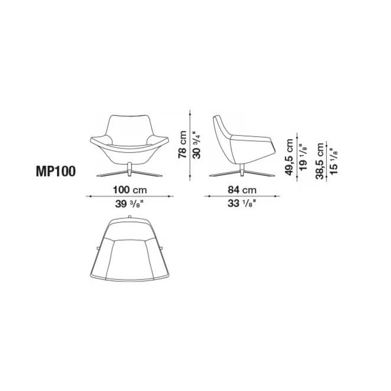 B&B METROPOLITAN FAUTEUIL PIVOTANT