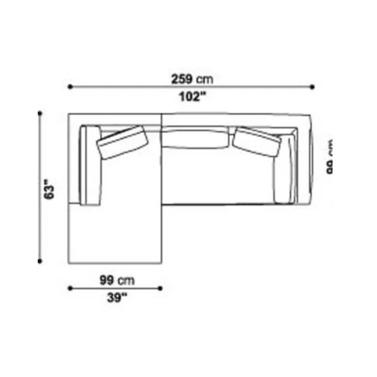 B&B RAY DIVANO CON CHAISE LONGUE