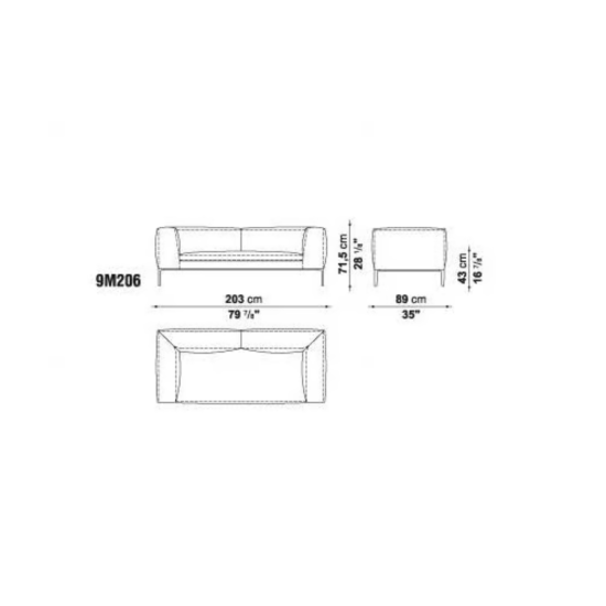 B&B MICHEL DIVANO A 3 POSTI