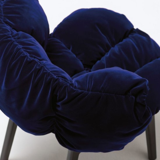 EDRA FAUTEUIL BLEU VELOURS