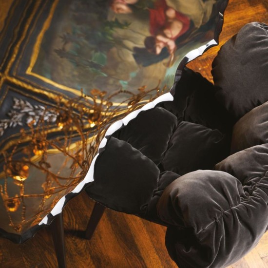 EDRA FAUTEUIL BLEU VELOURS