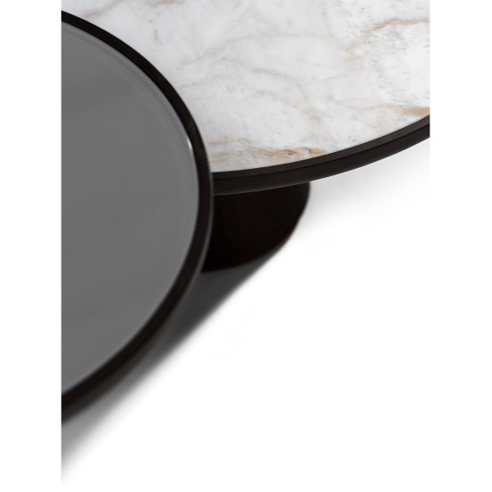 POLTRONA FRAU – DUO TABLE BASSE BASE À PIÉDESTAL