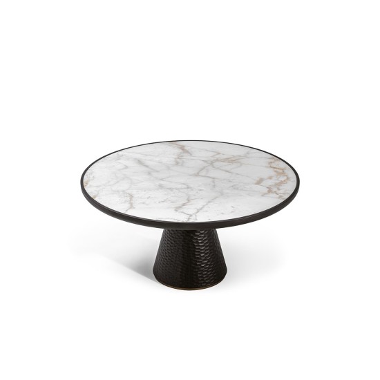 POLTRONA FRAU – DUO TABLE BASSE BASE À PIÉDESTAL